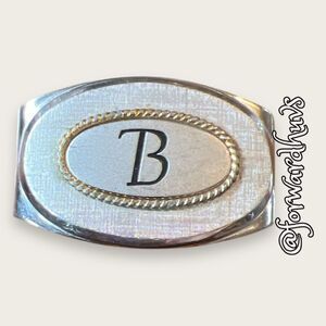 Swank B Initial Monogram Buckle or Bracelet Plate